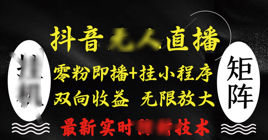 抖音无人直播最新独家玩法，小雪花+撸音浪双向收益，可矩阵放大-小哥找项目网创